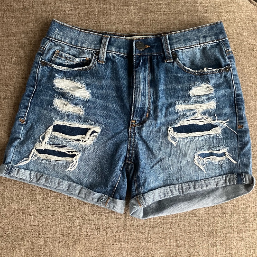 Mudd Blue Distressed Jean Shorts